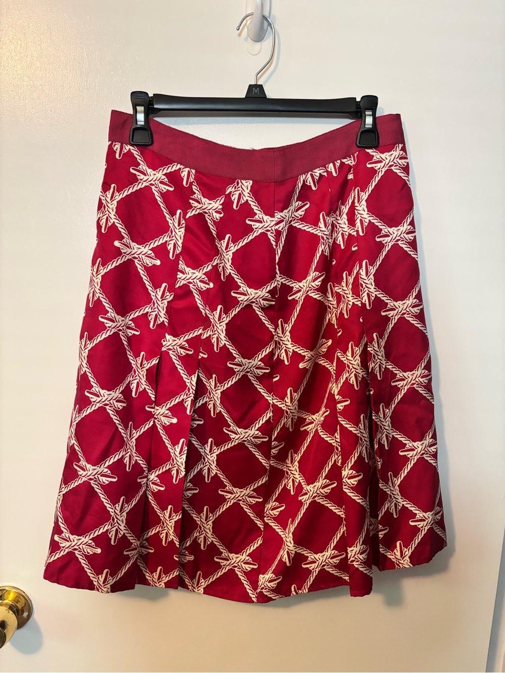 Coastal New England Fishermancore Vineyard Vines Red Rope-Print Circle Skirt